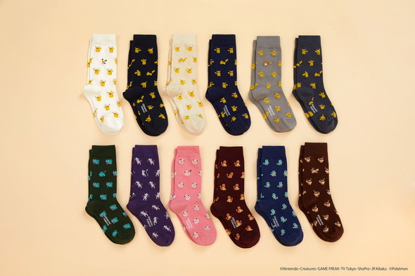 socks appeal ポケモン　靴下 ちっちゃく並んだポケモンたちににっこり 「ソックスアピール