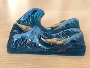 富嶽三十六景 神奈川沖浪裏 立体化 レジン ハンドメイド Jade