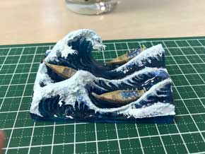 富嶽三十六景 神奈川沖浪裏 立体化 レジン ハンドメイド Jade