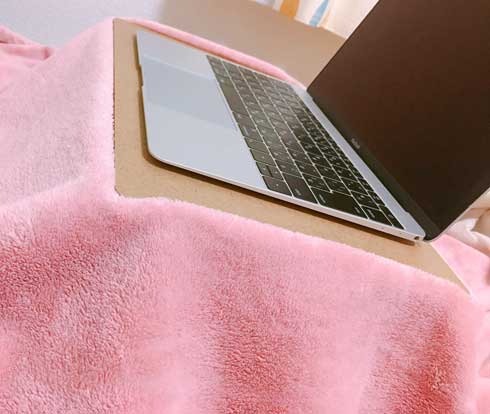 おこた風テーブル 3COINS 毛布 ブランケット こたつ 作れる ミニテーブル 500円