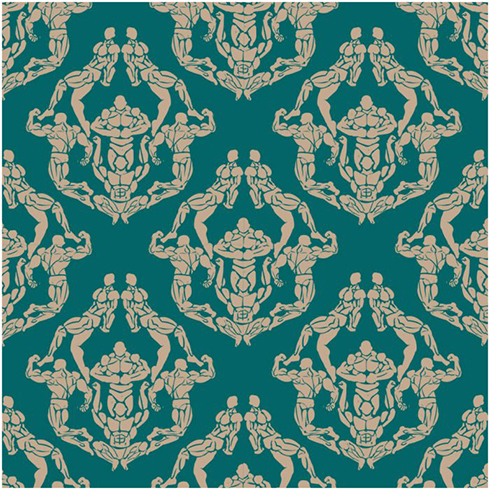 中東風なダマスク柄かな？　よく見るとゴリマッチョな筋肉お兄さんに興奮が止まらない