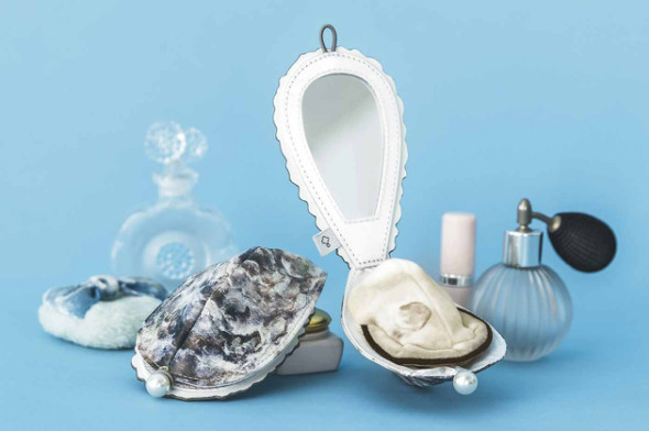 「牡蠣（かき）そっくり　ミラー付きコンパクト」メインイメージ