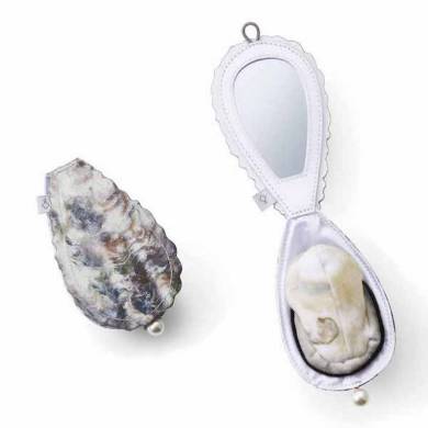 「牡蠣（かき）そっくり　ミラー付きコンパクト」全体イメージ