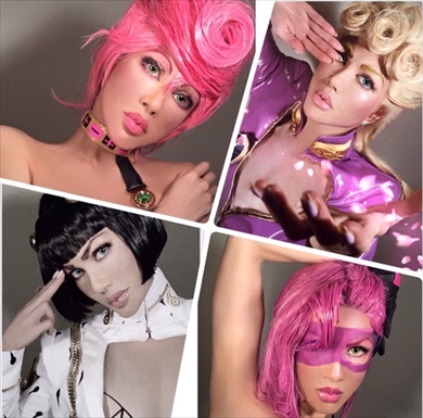 叶姉妹 コスプレ 美香 恭子 ハーレイ・クイン ブログ ハロウィーン 仮装 ジョジョの奇妙な冒険 セッコ