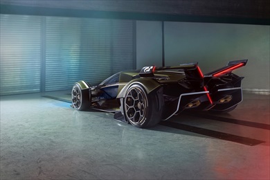 ランボルギーニ「ランボV12ビジョン グランツーリスモ」のリアビュー