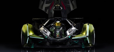 ジェット戦闘機のパイロットのように、クルマの前方からキャビンに乗車する設計を採用