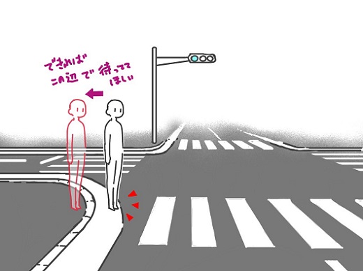 歩行者 横断歩道 立ち位置