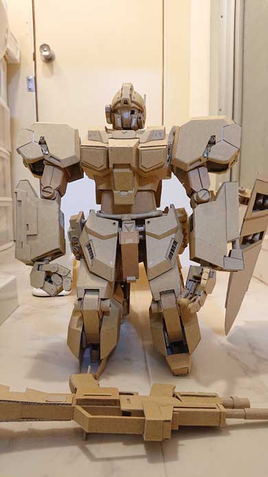 100％ ダンボール のみ ガンダムUC ジェスタ 制作 フル稼働 ダンボール作家