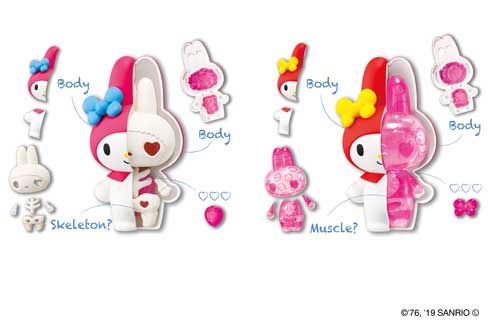 ハローキティ マイメロディ 丸見え 骨 筋肉 スケルトン KAITAI FANTASY カイタイファンタジー 解剖模型 フィギュア