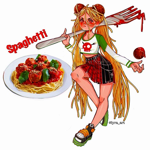 食べ物を擬人化したイラスト