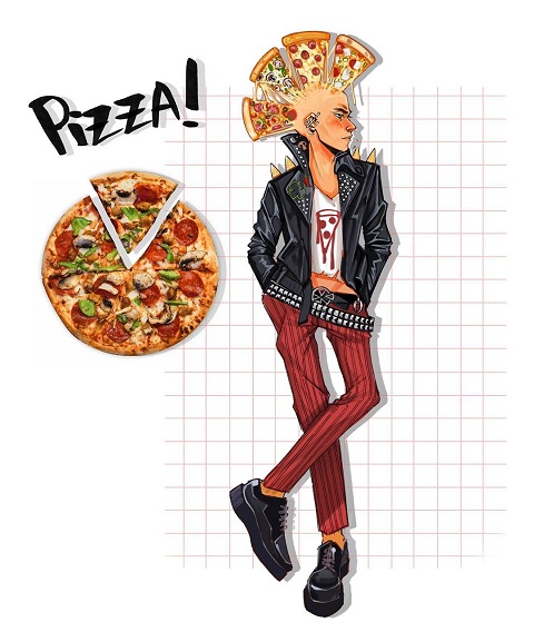食べ物を擬人化したイラスト