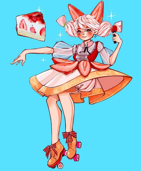 食べ物を擬人化したイラスト
