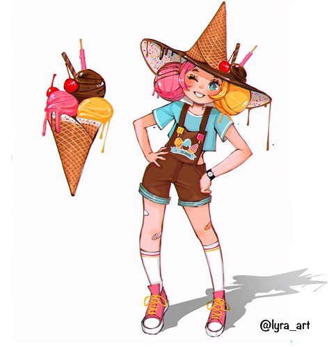 食べ物を擬人化したイラスト