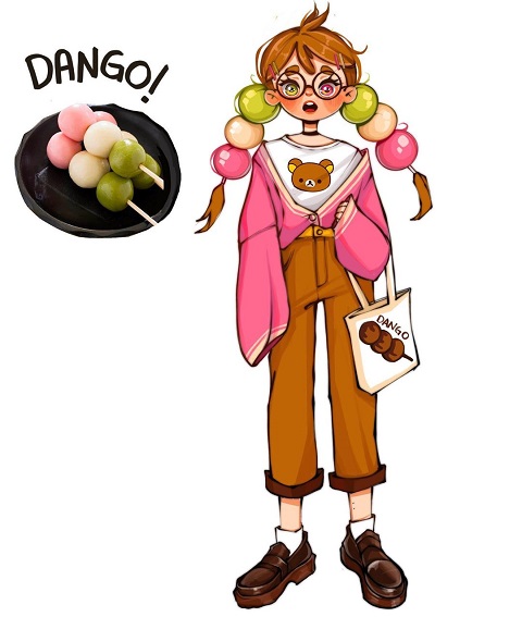 食べ物を擬人化したイラスト