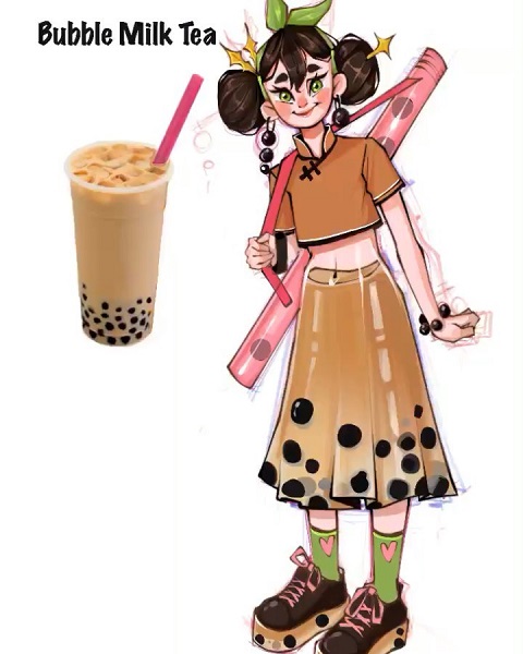食べ物を擬人化したイラスト