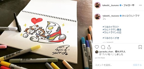 つるの剛士 ウルトラマンダイナ 画伯