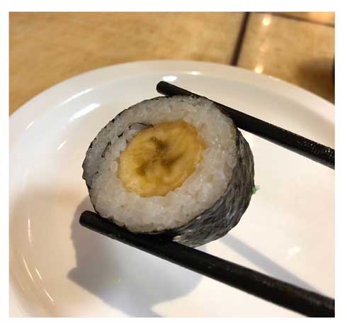 フィンランド ヘルシンキ クリスマストッピング バナナ巻き 寿司