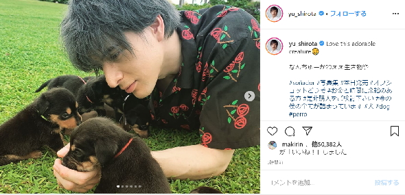 城田優 子犬 Instagram 写真集