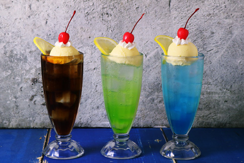 3種のソーダファウンテン