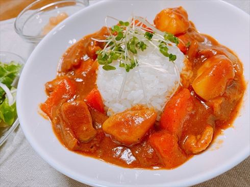 カレーライス 野菜ジュース