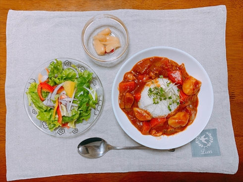 カレーライス 野菜ジュース