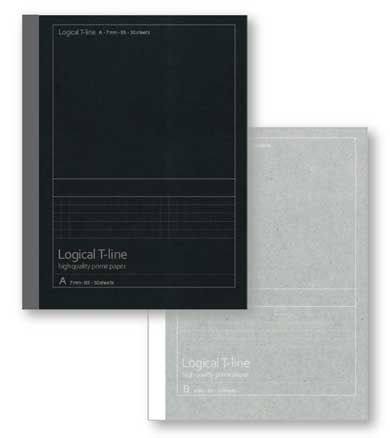 ナカバヤシ ロジカル・Tラインノート 斜め 照明を当てる ガイドラインが現れる