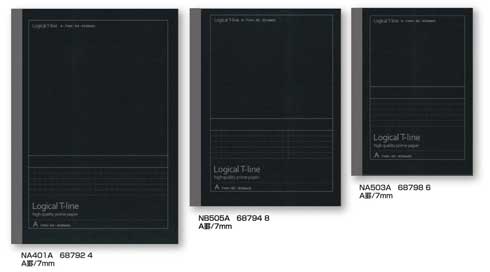 ナカバヤシ ロジカル・Tラインノート 斜め 照明を当てる ガイドラインが現れる