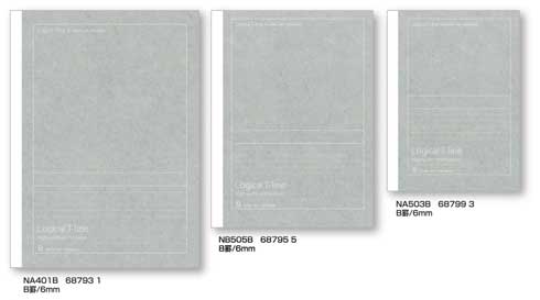 ナカバヤシ ロジカル・Tラインノート 斜め 照明を当てる ガイドラインが現れる