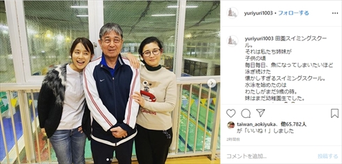 石田ゆり子 石田ひかり 姉妹 水泳 田園スイミングスクール インスタ