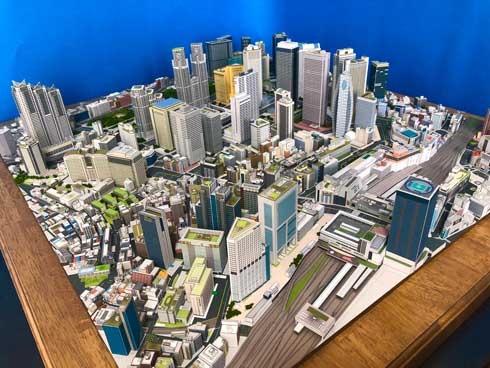 新宿都市模型 製作期間4年 紙 新宿 模型 自作 ペーパークラフト トシ