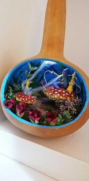 ジオラマ ひょうたん モネの池 ランプ 作品 アート すみじろう