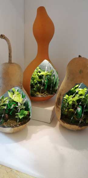 ジオラマ ひょうたん モネの池 ランプ 作品 アート すみじろう