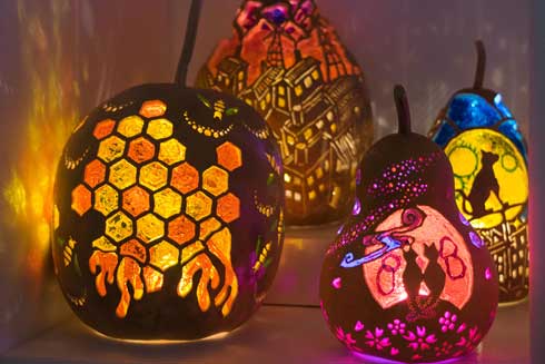 ジオラマ ひょうたん モネの池 ランプ 作品 アート すみじろう