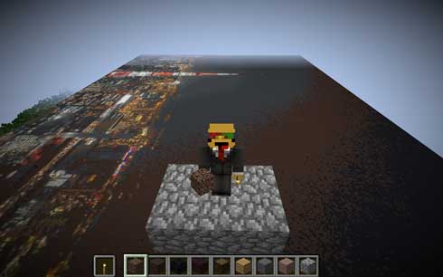 Minecraft マイクラ 東京 夜景 約2年半 ブロック モザイク画 Kein