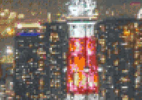 Minecraft マイクラ 東京 夜景 約2年半 ブロック モザイク画 Kein