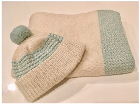 MAX LINA NANA 出産 第1子 現在 ブログ インスタ おくるみ ニット帽 カシミヤ 手編み プレゼント