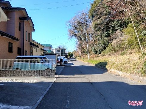 最初は一般的な1.5車線道路ですが、奥に行くにつれて……