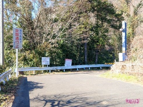 「落石危険！全面通行止」