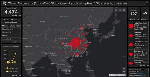 新型コロナウイルスの感染状況を視覚化したマップが登場　各国の数値をほぼリアルタイムで更新