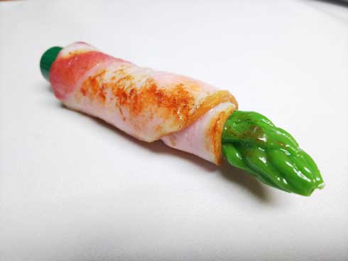 食品サンプル ながお食研 アスパラベーコン 印鑑カバー シヤチハタ