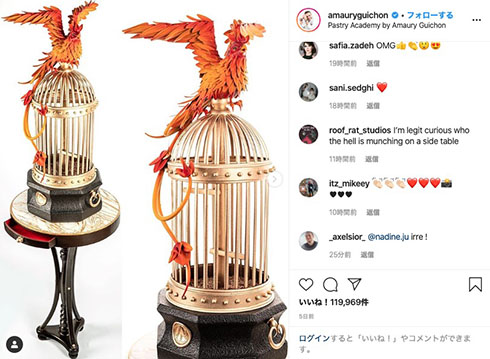 羽から置き台まですべて手作り　チョコ製の鳥かごがすごい