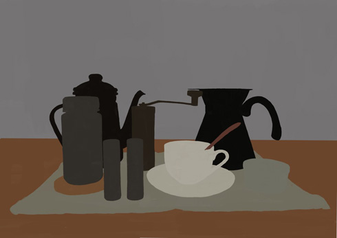 食器の大枠を描く