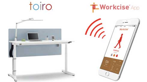 Workcise App.  toiro トイロ 長時間 座りすぎ 防止 昇降 知らせる デスク アプリ