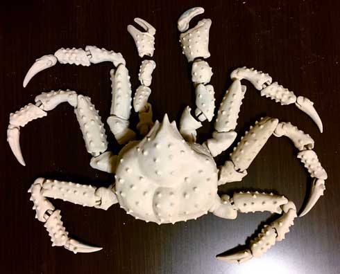 陶器 青い タラバガニ カニ 動く 脚 岡村悠紀 陶芸家