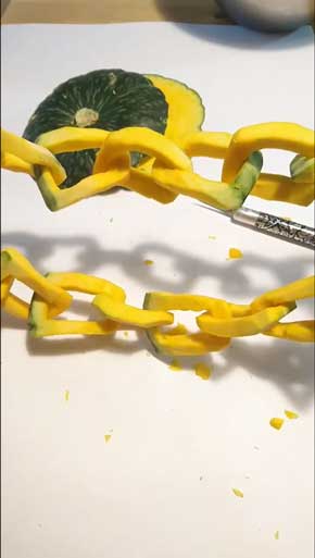 カボチャ カービング 彫刻 チェーン 鎖 gaku 作品