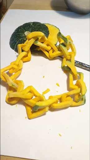 カボチャ カービング 彫刻 チェーン 鎖 gaku 作品