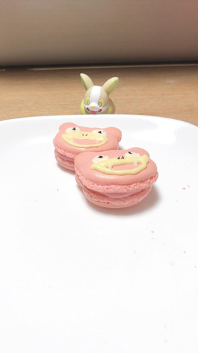 ヤドンマカロンを狙うワンパチ