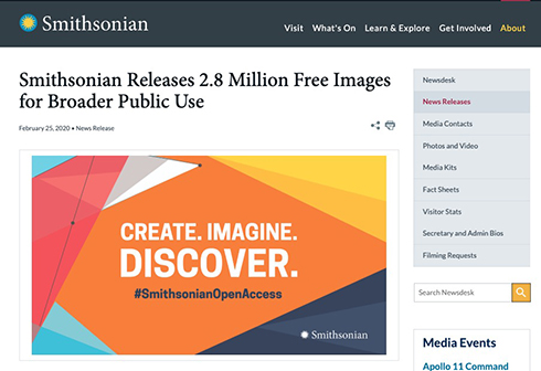 スミソニアンが無料で商用利用できる画像280万件を公開