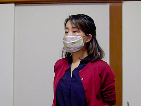 ハンカチマスクをつけたところ