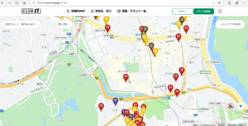 CLUB JT　喫煙所MAP